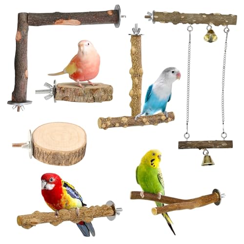 Allazone Natur Sitzstangen Vögel, 7 Stück Natürlicher Sitzstangen für Vögel Holz, Sitzstangen Vögel, Vögel Spielzeug Vogel Papagei Schaukel Spielzeug Allazone Natur Sitzstangen Vögel, 7 Stück Natürlicher Sitzstangen für Vögel Holz, Sitzstangen Vögel, Vögel Spielzeug Vogel Papagei Schaukel Spielzeug von Allazone