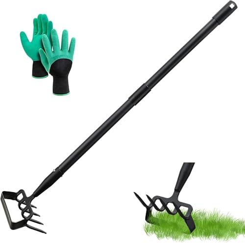 Gartenhacke, 2-in-1 Gartenhacke mit Harke, 170cm Steigbügel Hacke und 4-Zahn Spike Harke, Gartenhacken zum Unkrautjäten, Garten Werkzeug Hacke für Unkraut/Lockerung Boden Gartenhacke, 2-in-1 Gartenhacke mit Harke, 170cm Steigbügel Hacke und 4-Zahn Spike Harke, Gartenhacken zum Unkrautjäten, Garten Werkzeug Hacke für Unkraut/Lockerung Boden von Alleshelfer