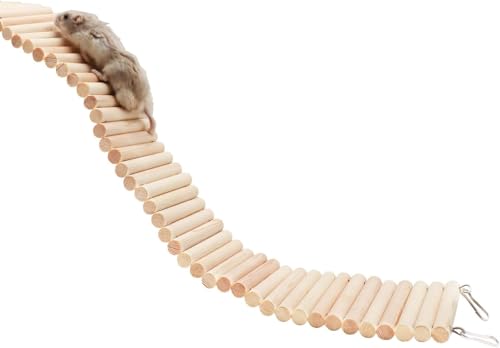 Alleshelfer Hamster Holzleiter Brücke, Kleintier Spielzeug Zubehör für Hamster, Meerschweinchen und Ratten von Alleshelfer