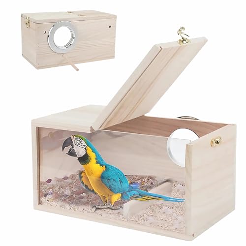 Alleshelfer Vogelnest Brutkasten Holz, Wellensittich Nistkasten Transparentes Design, Vogelzucht Brutkasten mit Sitzstange Holz Vogelkäfig Haus für ittich Lovebirds, Fink, Papageien 12x12x19.5cm Alleshelfer Vogelnest Brutkasten Holz, Wellensittich Nistkasten Transparentes Design, Vogelzucht Brutkasten mit Sitzstange Holz Vogelkäfig Haus für ittich Lovebirds, Fink, Papageien 12x12x19.5cm von Alleshelfer