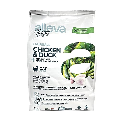 ALLEVA - Alleva Holistic Trockenfutter mit Huhn & Ente + Aloe Vera - Katzenfutter - Speziell gegen Haarballen - 1,5 kg ALLEVA - Alleva Holistic Trockenfutter mit Huhn & Ente + Aloe Vera - Katzenfutter - Speziell gegen Haarballen - 1,5 kg von Alleva