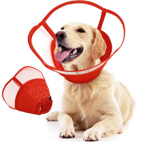 Allroaring Alternative zu Hundekegeln, weiche Hundekegel für große Hunde, verstellbares Halsband zur Genesung von Hunden, bequemes Haustier-Halsband, um Lecken zu stoppen, für Wundheilung, Spay Neuter von Allroaring