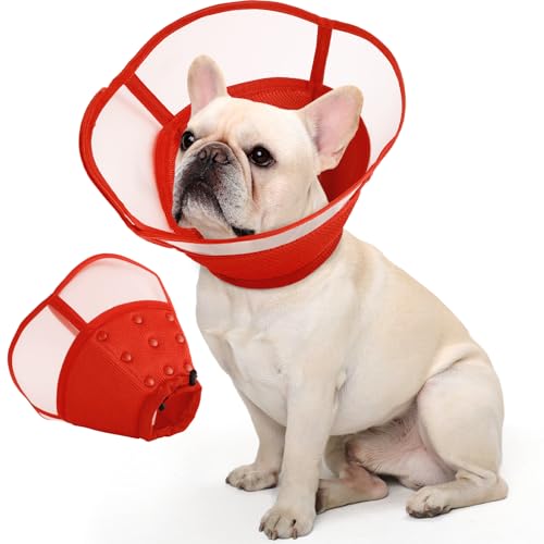 Allroaring Hundehalsband, weiche Hundekegel für mittelgroße Hunde nach Operationen, verstellbarer Haustierkegel für Hunde, um das Lecken zu stoppen, atmungsaktives Elizabethanisches Halsband für von Allroaring