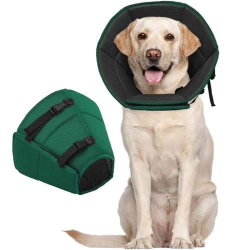 Hundekegel für große Hunde nach Operationen, weiches Hundekegelhalsband für Hunde, um das Lecken zu stoppen, verstellbares, bequemes E-Halsband, Alternative, leicht, nach Operationen von Allroaring