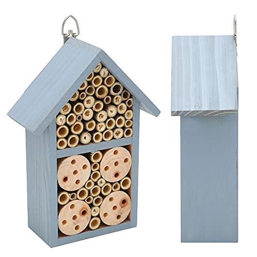 Bienenhaus, 25 X 18 X 9 cm, Gogga-Haus aus Holz, Hängendes Gogga-Hotel, Unterschlupf für Bienen, Gartenbedarf von Allsmart