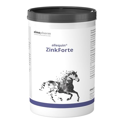 almapharm allequin ZinkForte | 1 kg | Diät-Ergänzungsfuttermittel für Pferde | Zur Unterstützung der Regenerierung von Hufen und Haut | Hochkonzentrierte Zink-Kombination von almapharm