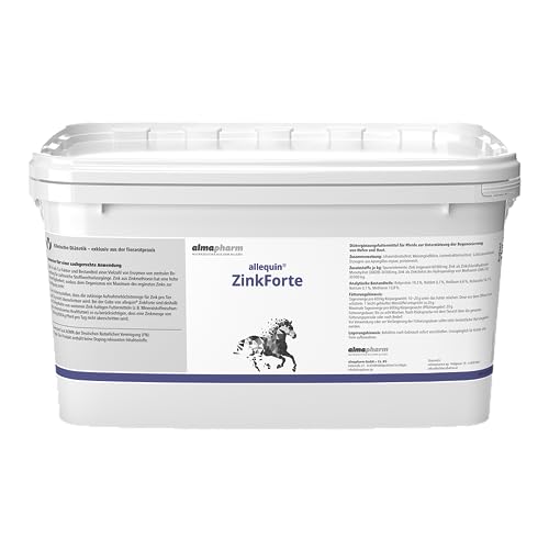 Almapharm allequin ZinkForte | 3 kg | Diät-Ergänzungsfuttermittel für Pferde | Zur Unterstützung der Regenerierung von Hufen und Haut | Zink mit hoher Bioverfügbarkeit von Almapharm