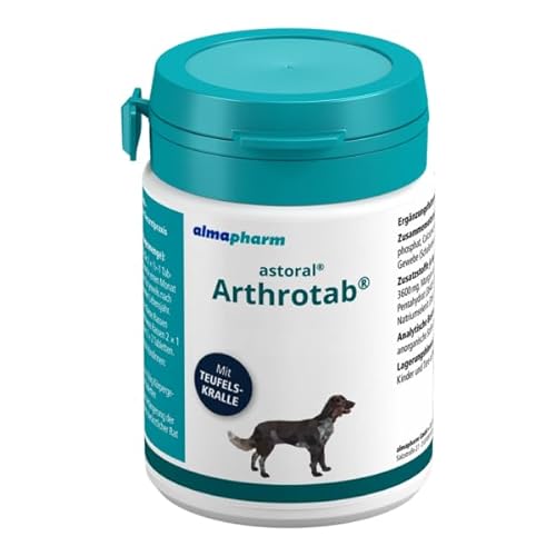 Almapharm Arthrotab | 160 Tabletten | Ergänzungsfuttermittel für Hunde | Zur Förderung der Gelenksfunktionen | Mit Teufelskralle, Brennnessel, Löwenzahn, Zink und Selen von almapharm