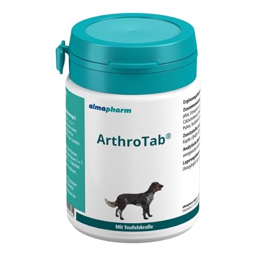 Almapharm ArthroTab | 160 Tabletten | Ergänzungsfuttermittel für Hunde | Zur Förderung der Gelenksfunktionen | Mit Teufelskralle, Brennnessel, Zink und Mangan von almapharm