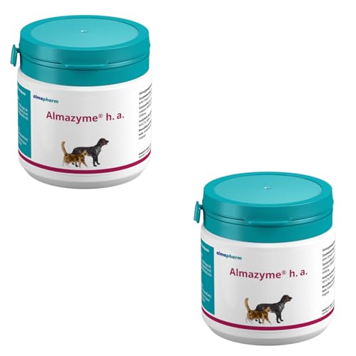 almapharm Almazyme h.a. | Doppelpack | 2 x 100 g | Ergänzungsfuttermittel für Katzen und Hunde | Vitalstoffe für optimalen Nahrungsaufschluss | Bei Nahrungsunverträglichkeiten von almapharm