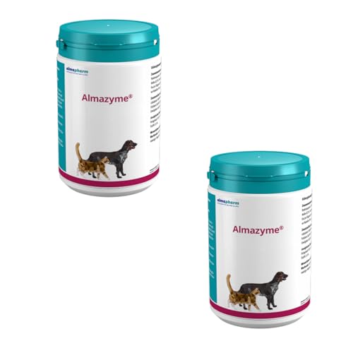 almapharm Almazyme Pulver | Doppelpack | 2 x 500 g | Ergänzungsfuttermittel für Hunde und Katzen | Vitalstoffe zur Unterstützung des Nahrungsaufschlusses von almapharm