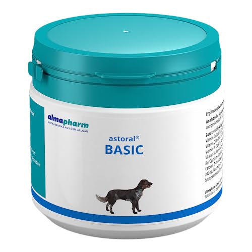 almapharm astoral Basic | 250 g | Ergänzungsfuttermittel für Hunde | Bedarfsgerecht abgestimmte Mikronährstoff-Supplementierung | Enthält die Vitamine A, B, D, E und C von almapharm