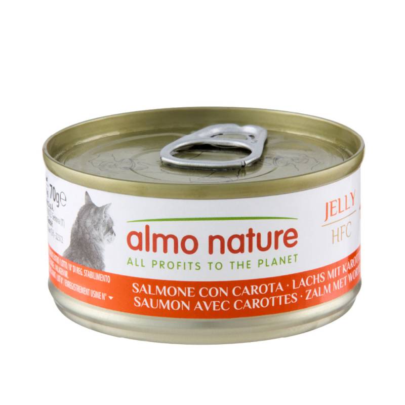 12 + 6 gratis! 18 x 70 g Almo Nature HFC - Lachs mit Karotten in Gelee von Almo Nature 70g