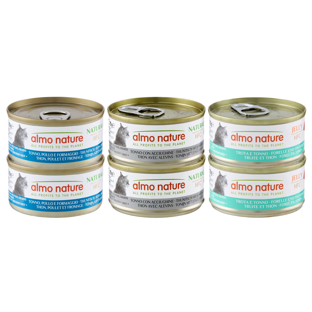 12 + 6 gratis! 18 x 70 g Almo Nature HFC - Mixpaket Thunfisch (3 Sorten) von Almo Nature 70g