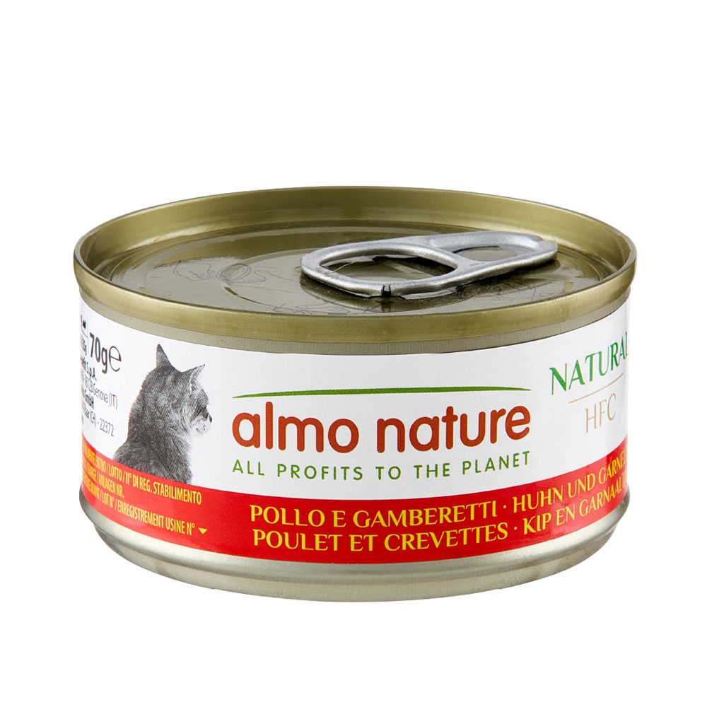 12 + 6 gratis! 18 x 70 g Almo Nature HFC - Natural Huhn & Garnelen von Almo Nature 70g