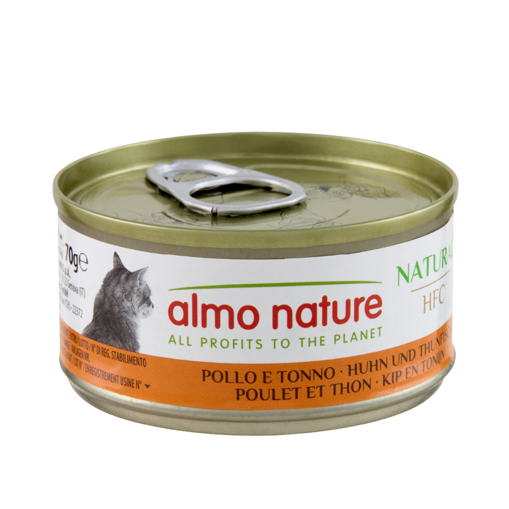 12 + 6 gratis! 18 x 70 g Almo Nature HFC - Natural Huhn & Thunfisch von Almo Nature 70g
