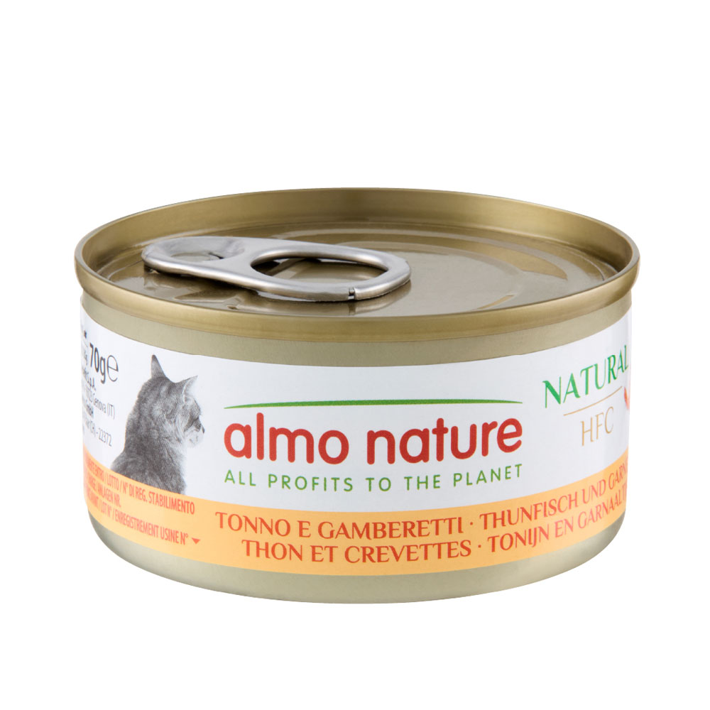 12 + 6 gratis! 18 x 70 g Almo Nature HFC - Natural Thunfisch und Garnelen 12 + 6 gratis! 18 x 70 g Almo Nature HFC - Natural Thunfisch und Garnelen von Almo Nature 70g