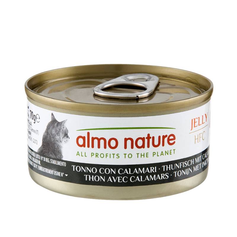 12 + 6 gratis! 18 x 70 g Almo Nature HFC - Thunfisch mit Calamaris in Gelee von Almo Nature 70g