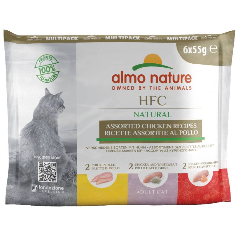 Sparpaket Almo Nature HFC Natural Pouch 12 x 55 g  - Mixpaket Huhn (3 Sorten) von Almo Nature HFC