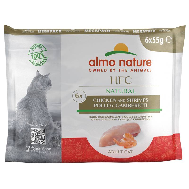 Sparpaket Almo Nature HFC Natural Pouch 12 x 55 g  - Huhn und Garnelen von Almo Nature HFC