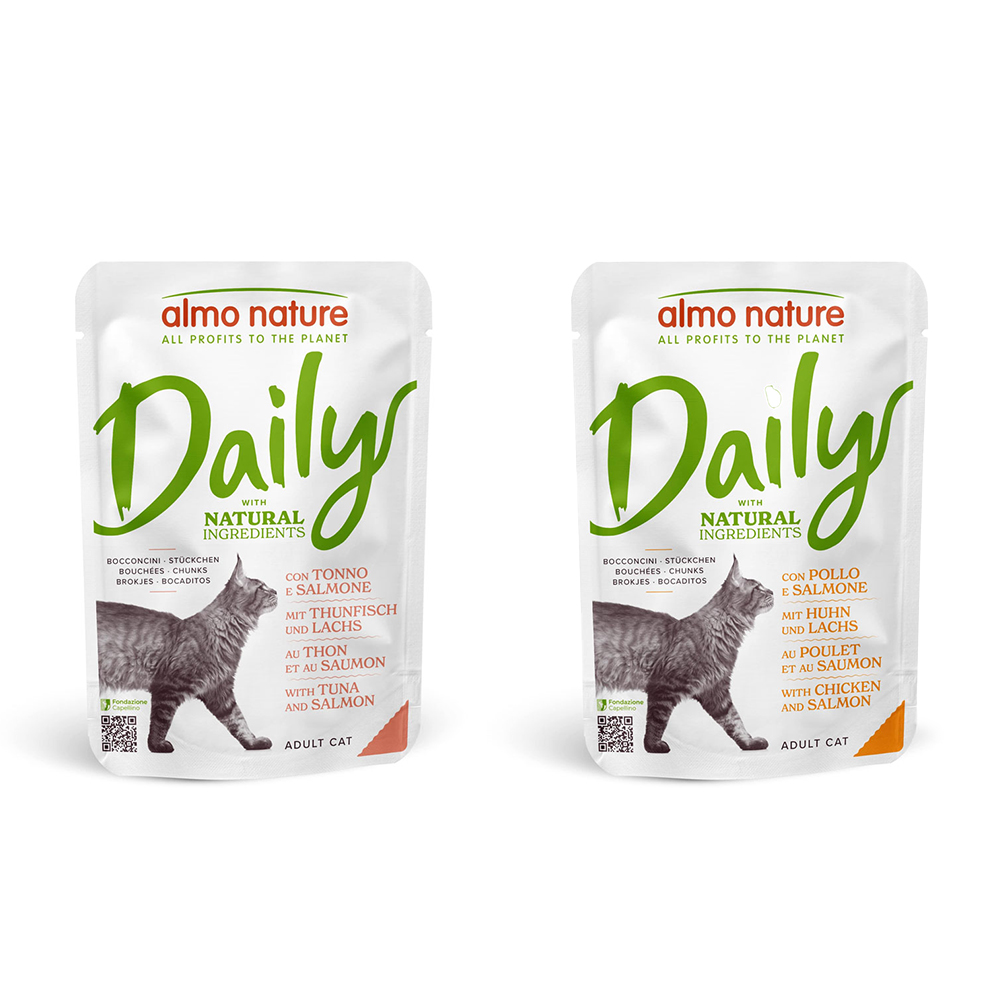 Sparpaket Almo Nature Daily Menu Pouch 12 x 70 g - Mixpaket 3 (2 Sorten) von Almo Nature Daily