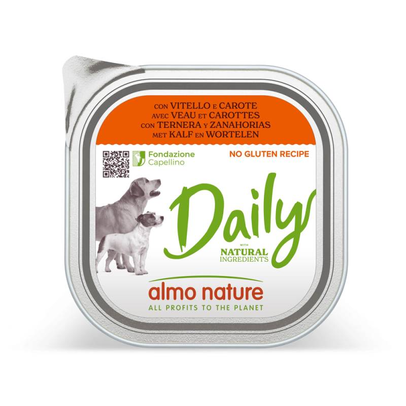 8 + 1 gratis! 9 x 300 g Almo Nature Daily  - mit Kalb und Karotten von Almo Nature Daily