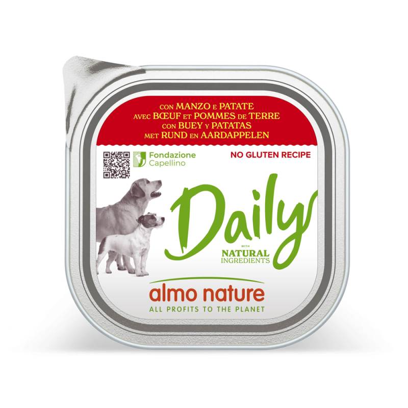 8 + 1 gratis! 9 x 300 g Almo Nature Daily  - mit Rind und Kartoffeln von Almo Nature Daily