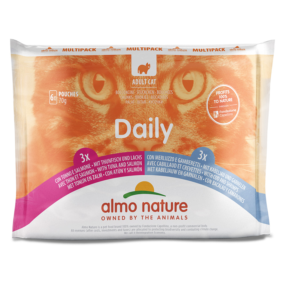 Almo Nature Daily Menu Pouch 6 x 70 g - Mixpaket 2 (2 Sorten) von Almo Nature Daily