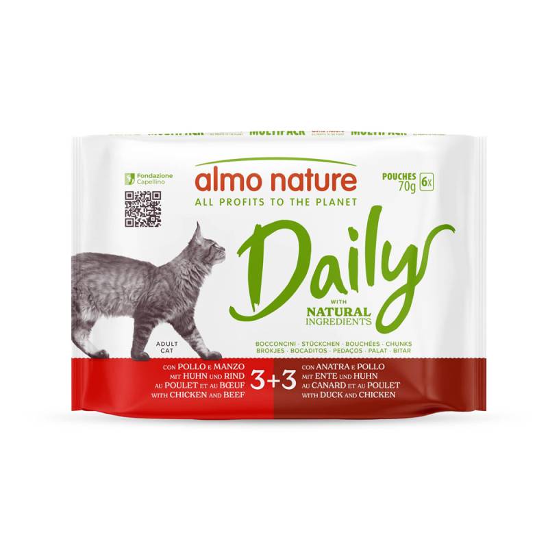 Almo Nature Daily Menu Pouch 6 x 70 g - Mixpaket 3 (2 Sorten) von Almo Nature Daily