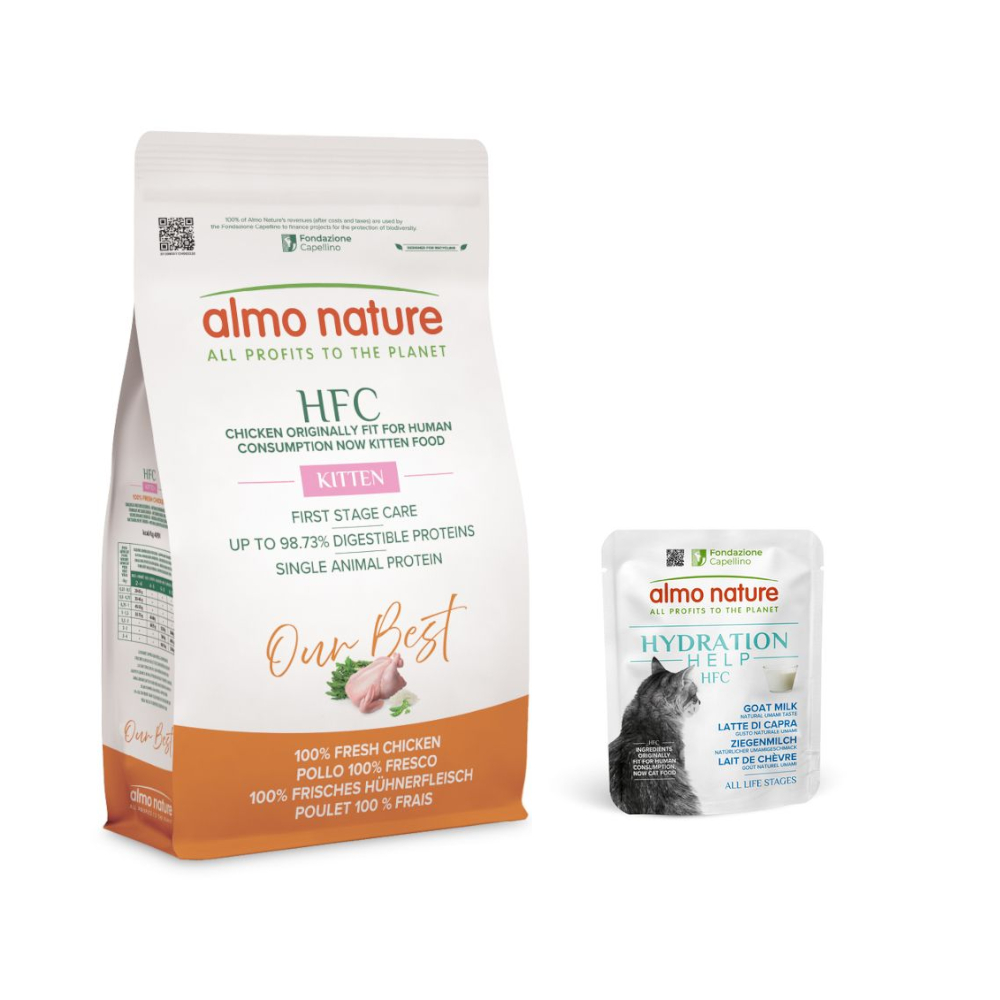 1,2 kg Almo Nature HFC + 6 x 50 g passendes Nassfutter gratis! - Kitten Huhn + 6 x 50 g Ziegenmilch 1,2 kg Almo Nature HFC + 6 x 50 g passendes Nassfutter gratis! - Kitten Huhn + 6 x 50 g Ziegenmilch von Almo Nature HFC