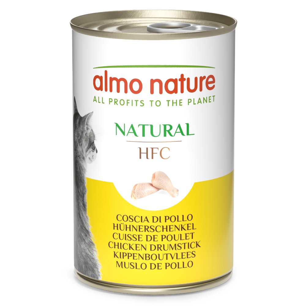 12 + 6 gratis! 18 x 140 g Almo Nature HFC Natural  - Hühnerschenkel von Almo Nature HFC