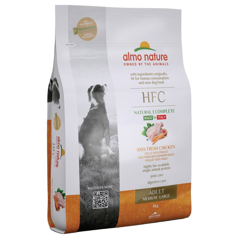Almo Nature HFC Adult Hund M-L Huhn - Sparpaket: 2 x 8 kg von Almo Nature HFC