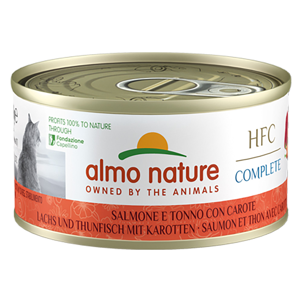 Sparpaket Almo Nature HFC Complete 24 x 70 g - Lachs und Thunfisch mit Karotte von Almo Nature HFC