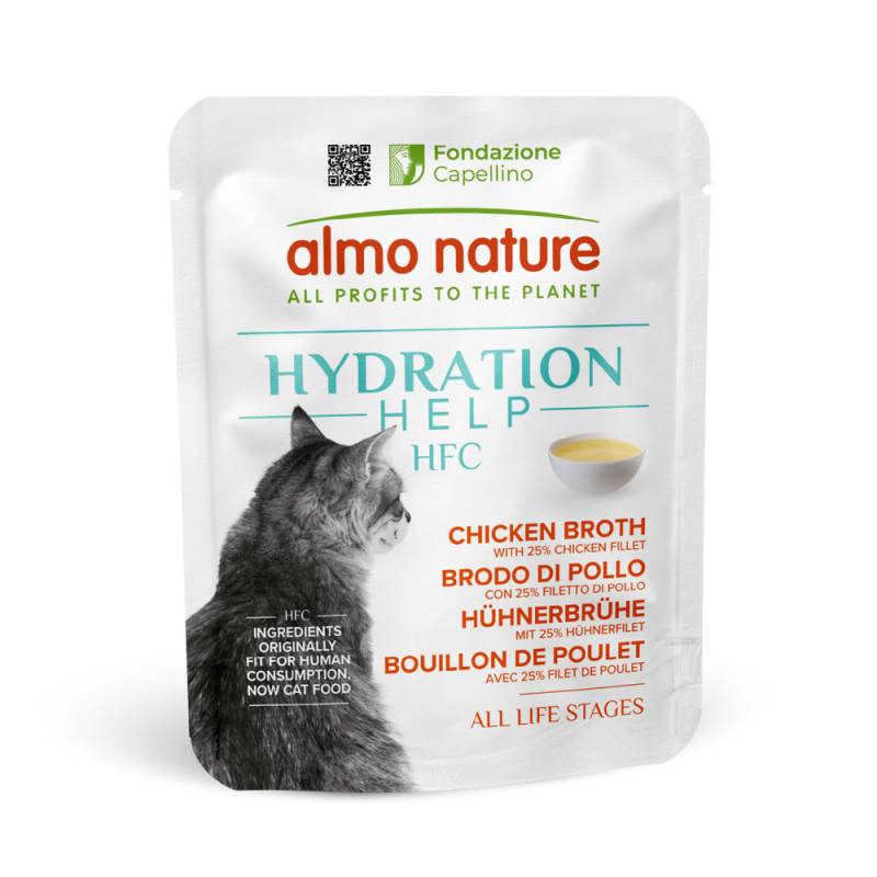 Sparpaket Almo Nature HFC Hydration Help 24 x 50 g - Hühnerbrühe mit Hühnerfilet von Almo Nature HFC