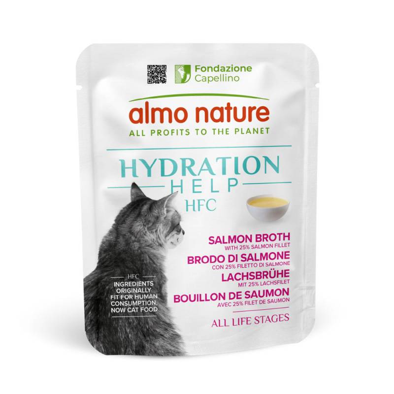 Sparpaket Almo Nature HFC Hydration Help 24 x 50 g - Lachsbrühe mit Lachsfilet von Almo Nature HFC