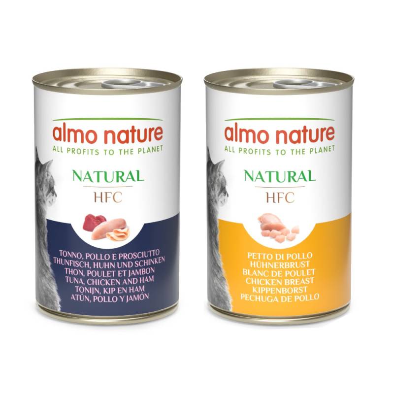 Sparpaket Almo Nature HFC Natural 12 x 140 g - Mixpaket (Hühnerbrust & Thunfisch/Huhn/Schinken) von Almo Nature HFC