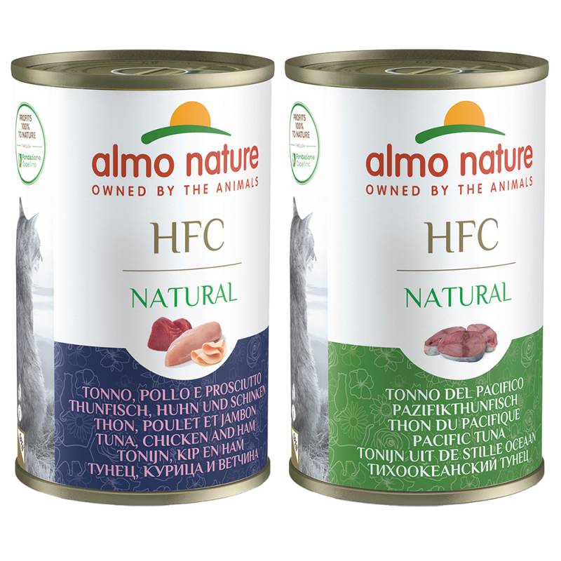 Sparpaket Almo Nature HFC Natural 12 x 140 g - Mixpaket (Pazifikthunfisch & Thunfisch/Huhn/Schinken) von Almo Nature HFC