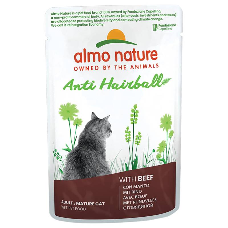 12 + 6 gratis! 18 x 70 g Almo Nature Holistic - Anti Hairball Rind von Almo Nature Holistic