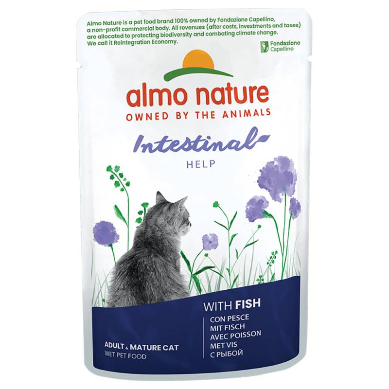 12 + 6 gratis! 18 x 70 g Almo Nature Holistic - Intestinal Help Fisch von Almo Nature Holistic