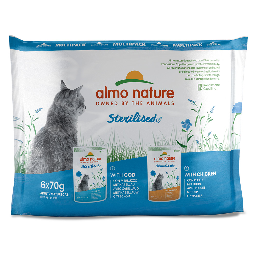 12 + 6 gratis! 18 x 70 g Almo Nature Holistic - Sterilised Huhn & Kabeljau 12 + 6 gratis! 18 x 70 g Almo Nature Holistic - Sterilised Huhn & Kabeljau von Almo Nature Holistic