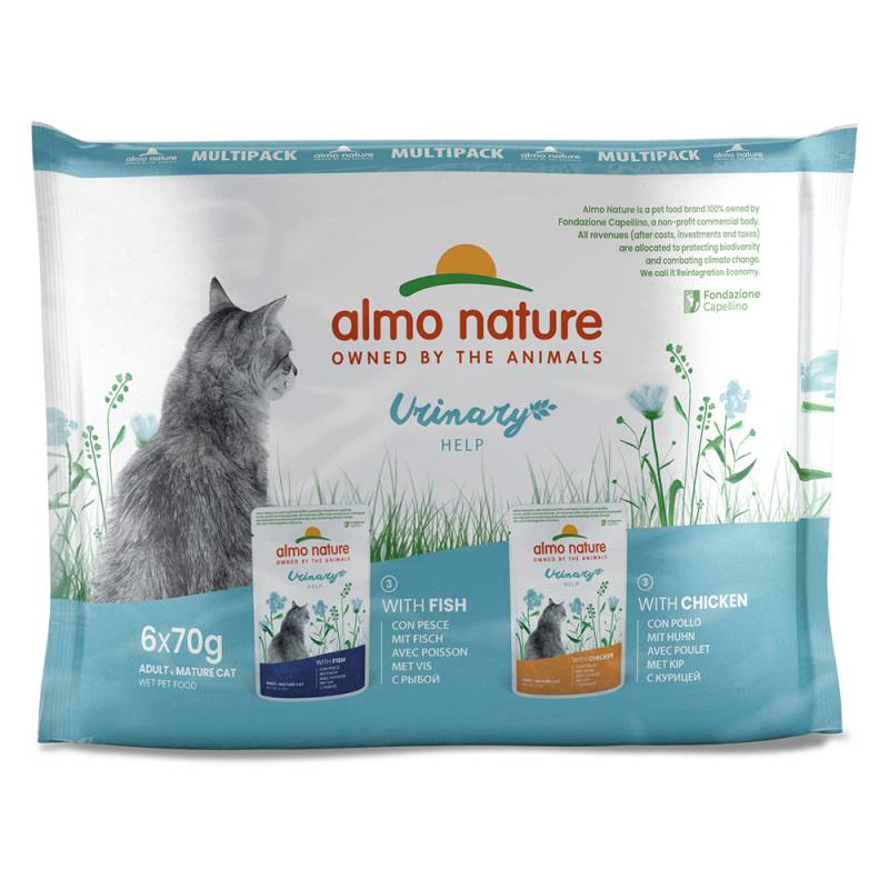 12 + 6 gratis! 18 x 70 g Almo Nature Holistic - Urinary Help Fisch & Huhn von Almo Nature Holistic