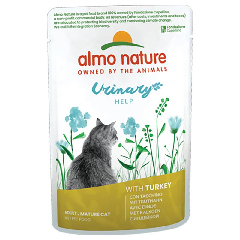 12 + 6 gratis! 18 x 70 g Almo Nature Holistic - Urinary Help Truthahn von Almo Nature Holistic