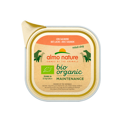 Almo Nature Bio Organic Maintenance Hundefutter - Schälchen - Lachs - 9 x 300 g von Almo Nature