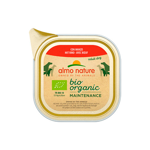 Almo Nature Bio Organic Maintenance Hundefutter - Schälchen - Rind - 32 x 100 g von Almo Nature