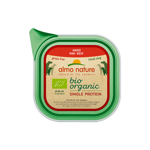 Almo Nature Bio Organic Single Protein Hundefutter - Schälchen - Rind - 11 x 150 g von Almo Nature