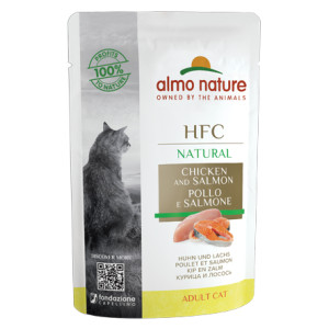 Almo Nature HFC Natural Huhn mit Lachs Katzen-Nassfutter (55 g) 48 x 55 g von Almo Nature