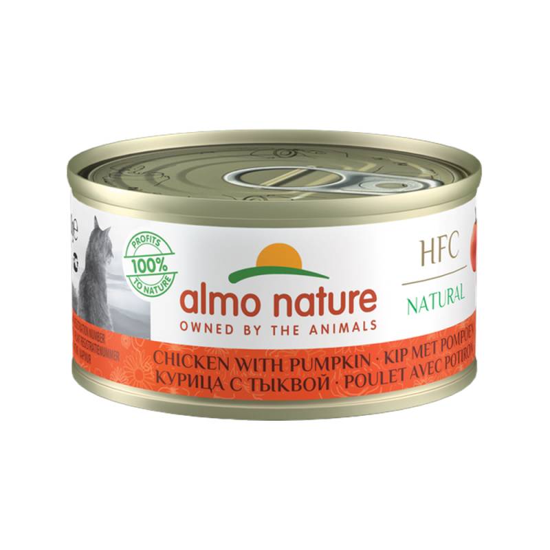 Almo Nature HFC 70 Natural Katzenfutter - Dosen - Huhn & Kürbis - 24 x 70 g von Almo Nature