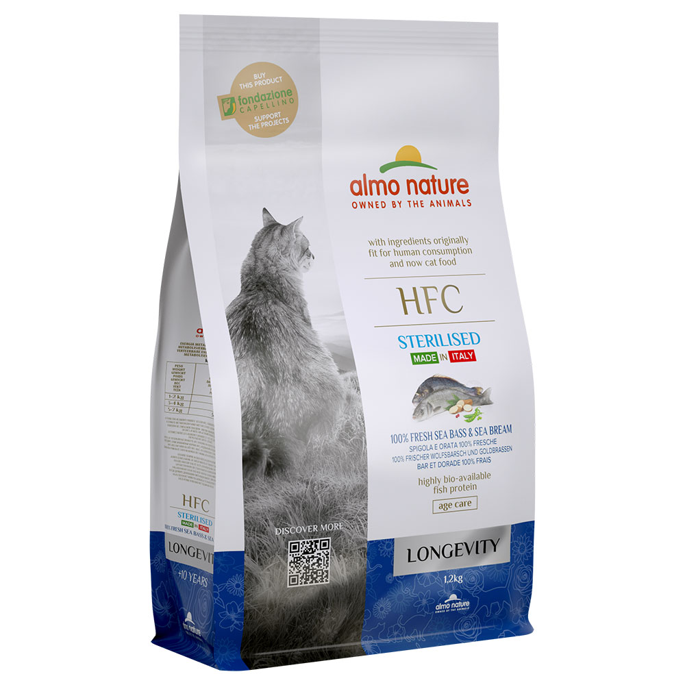 Almo Nature HFC Longevity Sterilized Wolfsbarsch & Goldbrasse - Sparpaket 2 x 1,2 kg von Almo Nature HFC