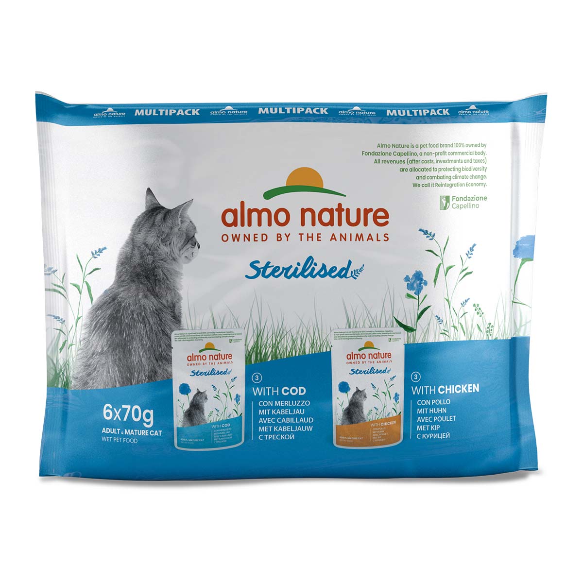 Almo Nature Holistic Sterilised Multipack mit Kabeljau&Huhn 6x70g von Almo Nature