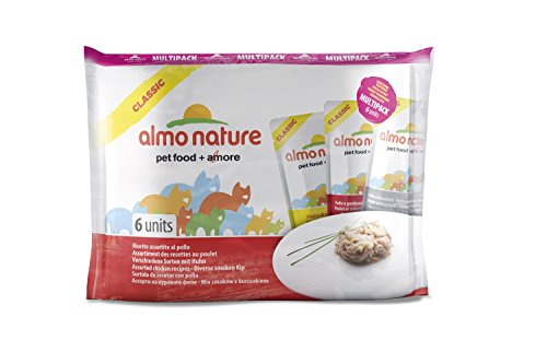 Almo Nature Classic Katzentäschchen Multipack Hühnerauswahl, 6 x 55 g (8 Stück) von Almo